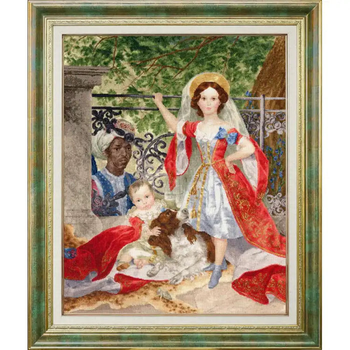 CROSS STITCH KIT - PORTRAIT OF THE VOLKONSKY CHILDREN WITH THE ARAP S/MK067