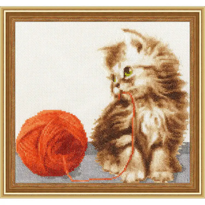 CROSS STITCH KIT - KITTEN WITH THREADS S/NL042