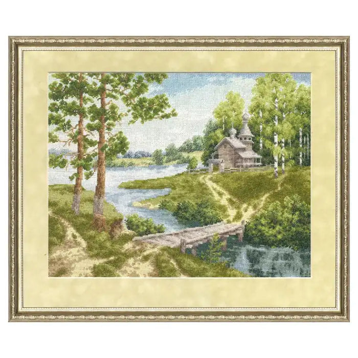 Kreuzstich-Set – Kapelle am Flussufer S/VM014