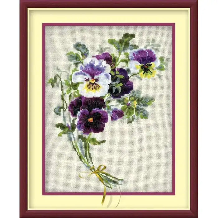Cross Stitch Kit Riolis - BUNCH OF PANSIES 1020
