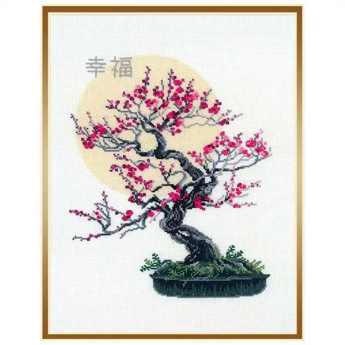 Cross Stitch Kit Riolis - BONSAI SAKURA WISH OF WELL BEING 1036