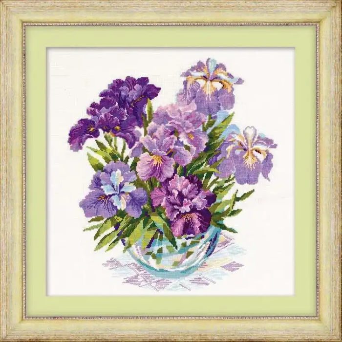 Cross Stitch Kit Riolis - IRISES IN VASE 1071