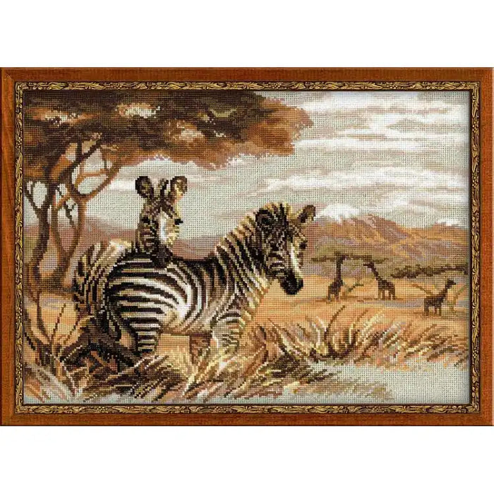 Cross Stitch Kit Riolis - ZEBRAS IN THE SAVANNAH 1143