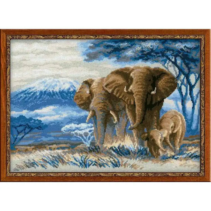 Cross Stitch Kit Riolis - ELEPHANTS IN THE SAVANNAH 1144