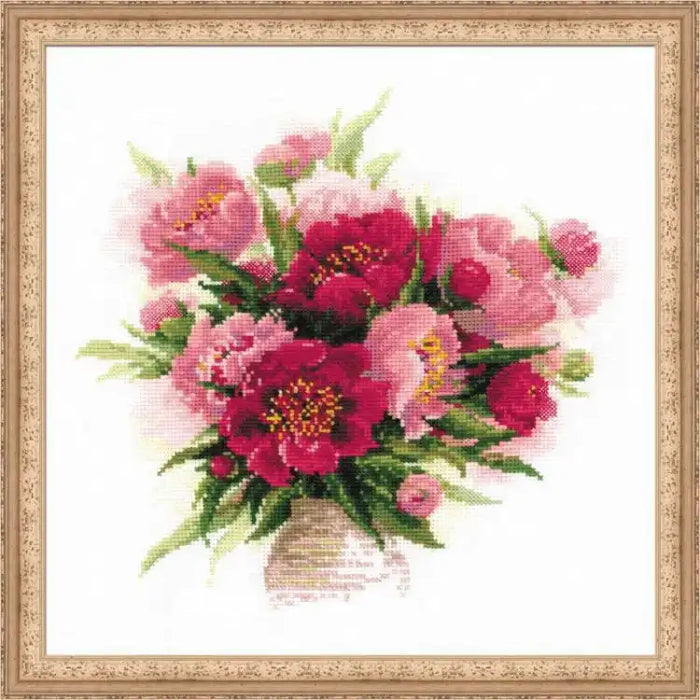 Cross Stitch Kit Riolis - PEONIES IN A VASE 1259