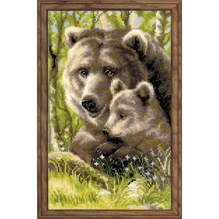 Cross Stitch Kit Riolis - BEAR WITH CUB 1438
