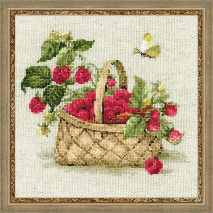 Cross Stitch Kit Riolis - BASKET WITH RASPBERRIES 1448