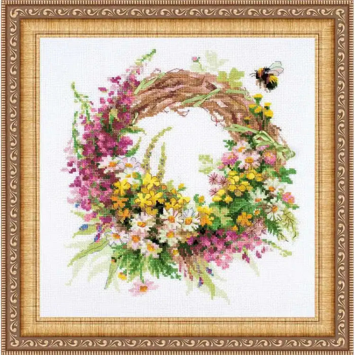 Cross Stitch Kit Riolis - WREATH WITH FIREWEED 1456