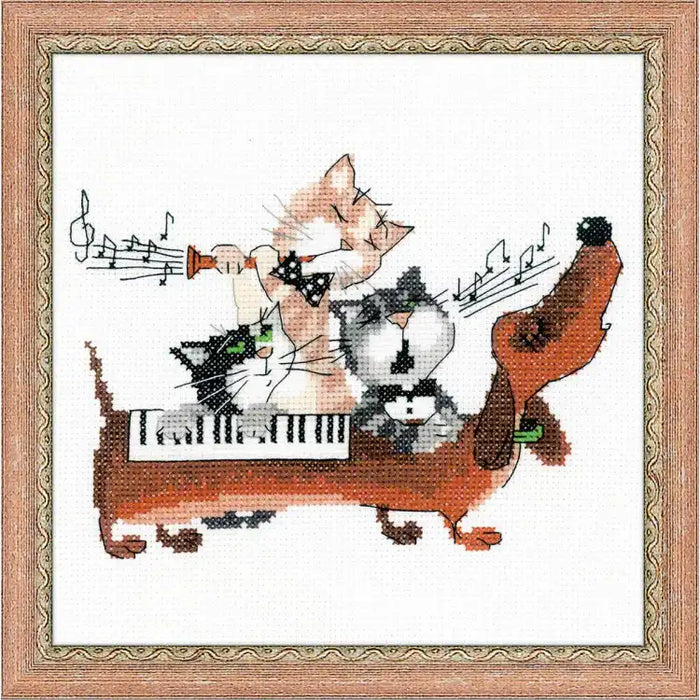 Cross Stitch Kit Riolis - DACHSHUND BLUES 1495