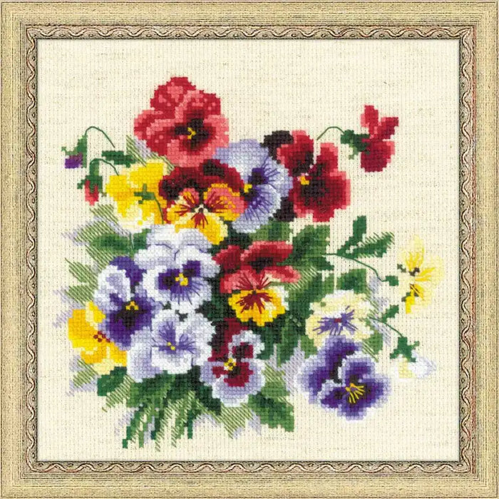 Cross Stitch Kit Riolis - PANSY MEDLEY 1516