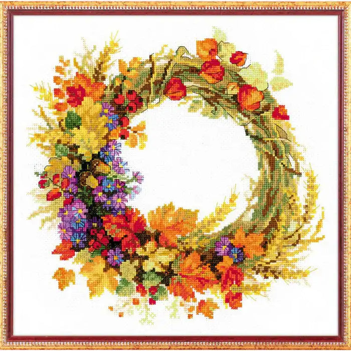 Cross Stitch Kit Riolis - WREATH WITH WHEAT 1537