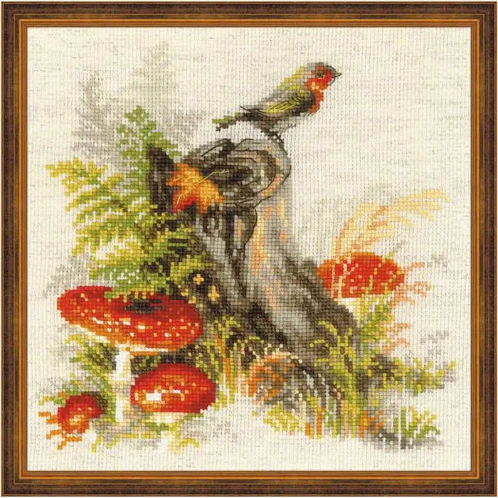 Cross Stitch Kit Riolis - STUMP WITH FLY AGARIC 1545