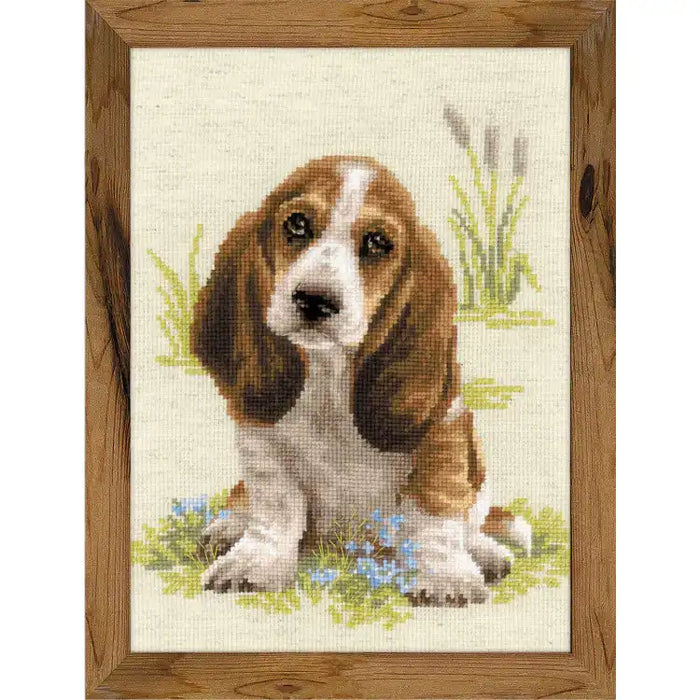 Cross Stitch Kit Riolis - BASSET HOUND PUPPY 1578