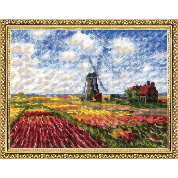 Cross Stitch Kit Riolis - TULIP FIELDS AFTER C. MONET'S PAINTING 1643