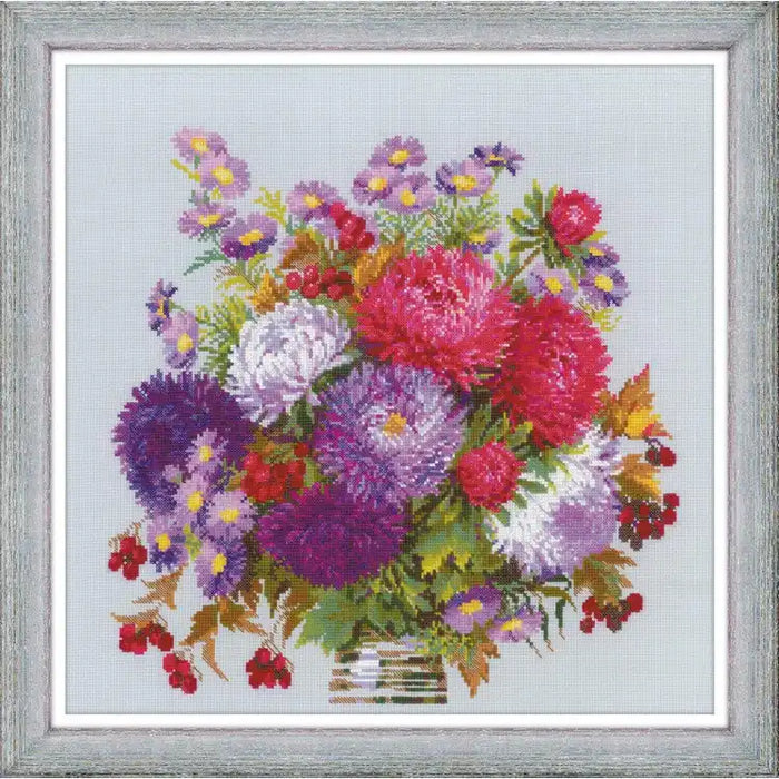 Cross Stitch Kit Riolis - BOUQUET WITH ASTERS SR1773