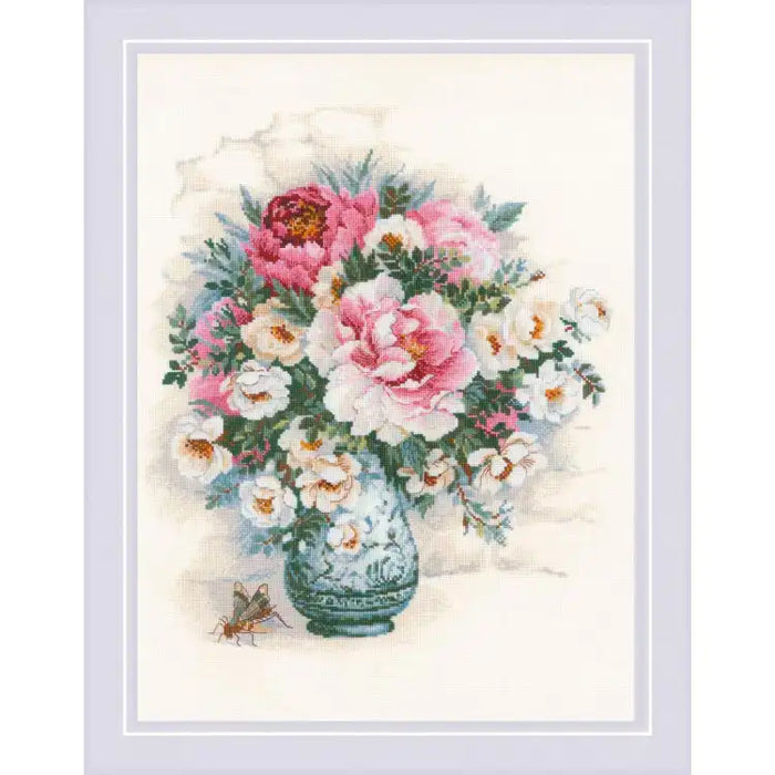 Cross Stitch Kit Riolis - PEONIES AND DOGROSE SR1816