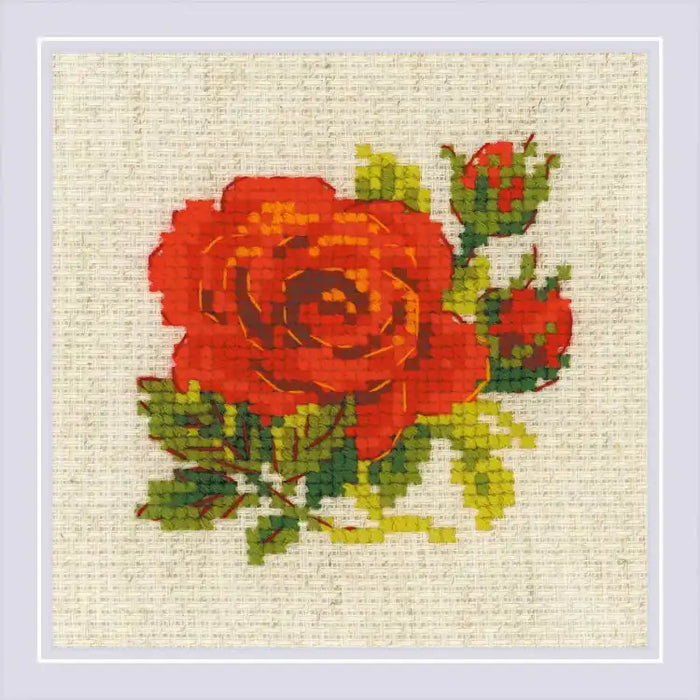 Cross Stitch Kit Riolis - RED ROSE SR1843