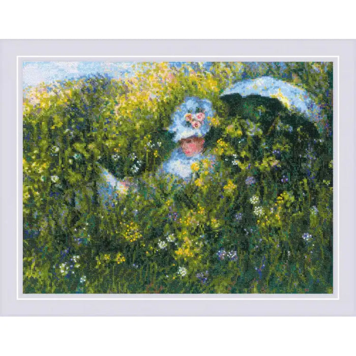 Cross Stitch Kit Riolis - IN THE MEADOW AFTER C. MONET'S PAINTING SR1850