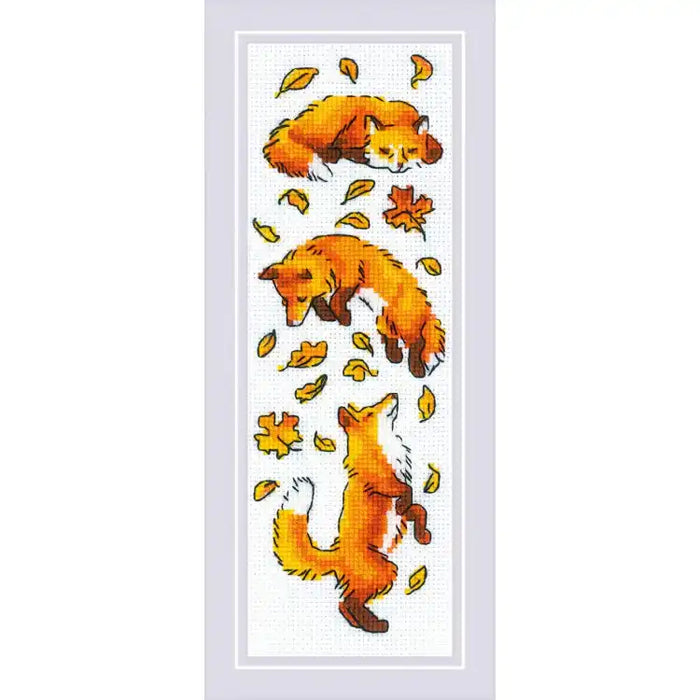 Cross Stitch Kit Riolis - FOXES IN THE LEAVES SR1879