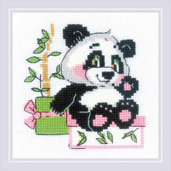 Cross Stitch Kit Riolis - PANDA GIFT SR1883