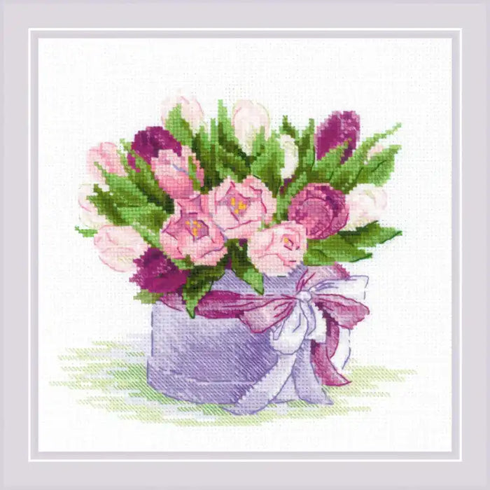 Kreuzstichset Riolis - TULPEN HUTSCHACHTEL SR2003