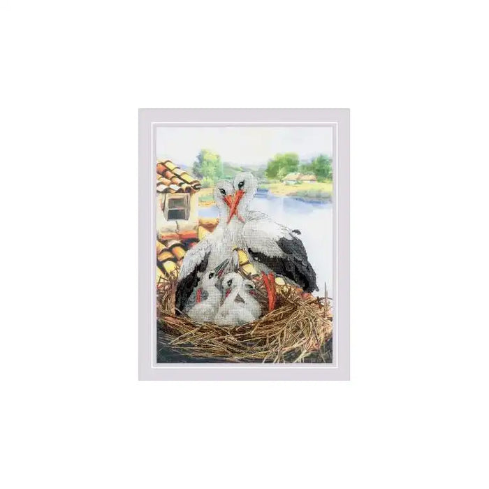 Cross Stitch Kit Riolis - STORKS FAMILY SRPT-0088
