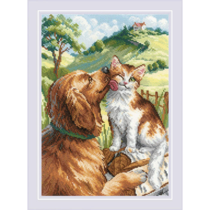 Cross Stitch Kit "Like Cat and Dog" 21x30 cm SR2275
