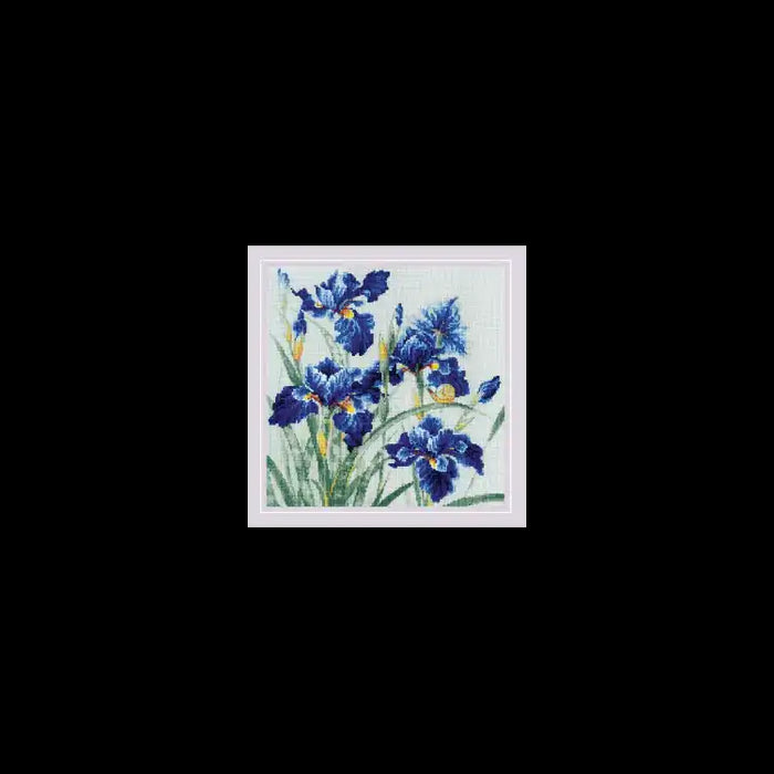 Cross Stitch Kit Riolis - BLUE IRISES 30X30 SR2102