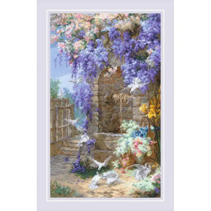 Cross Stitch Kit Riolis - "SPRING AFTER E. BIDOU'S PAINTING" 30X50 CM SR2279