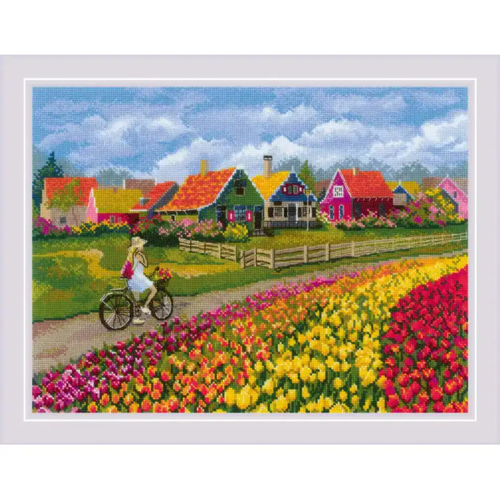 Cross Stitch Kit Riolis - "TULIP FIELD" 40X30 SR2148