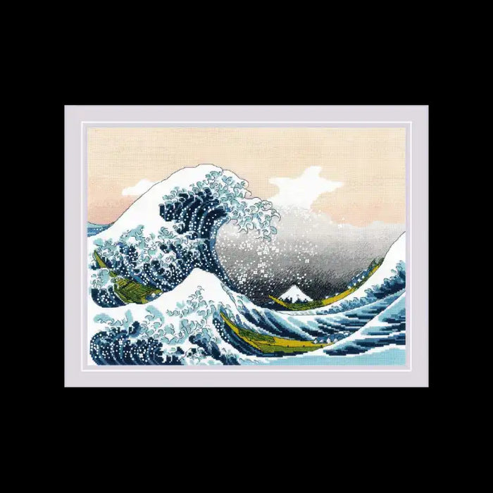 Cross Stitch Kit Riolis - "THE GREAT WAVE OFF KANAGAWA AFTER K. HOKUSAI ARTWORK" 40X30 SR2186