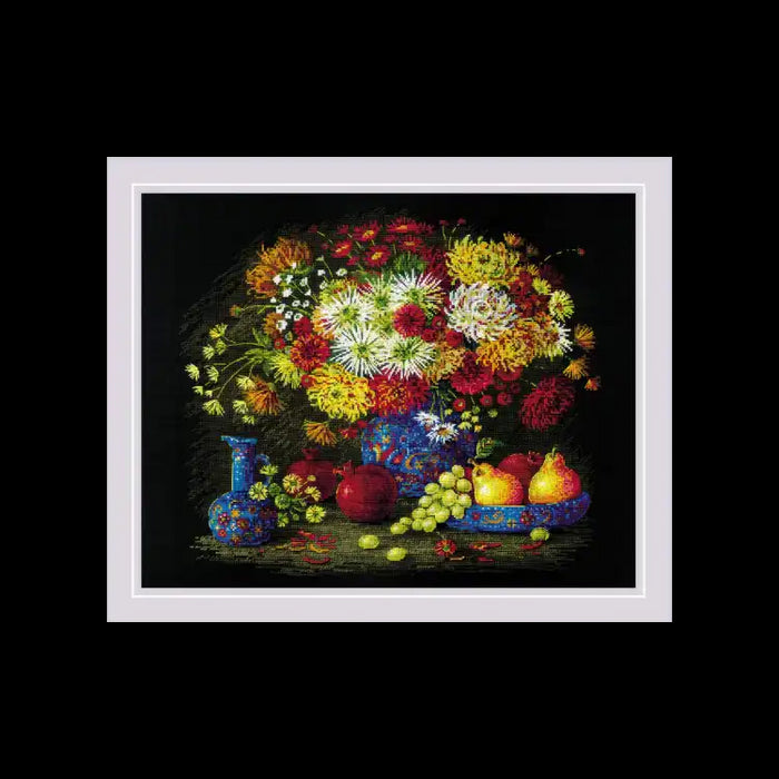 Kreuzstichset Riolis - STILLLEBEN MIT CHRYSANTHEMEN 50X40 SR2068