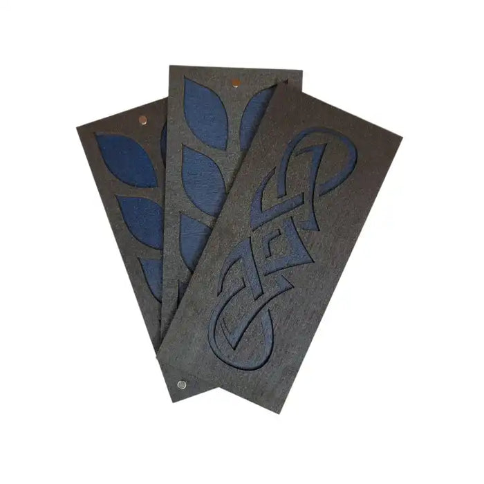 WOODEN BOX FOR BEADS "BLUE PATTERN" (2 LEVELS) KF027/11-2