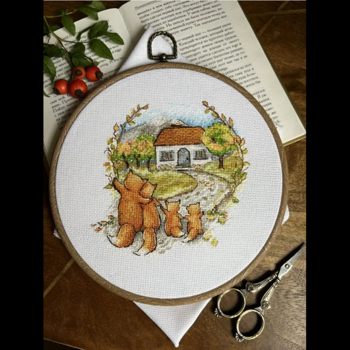 Cross Stitch Kit Andriana - N-30, NEW DWELLING. FOXES