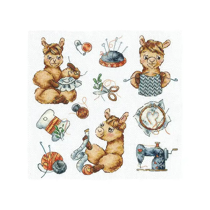 Cross Stitch Kit Andriana - SAMPLER. LLAMA NEEDLEWOMAN SANS-62