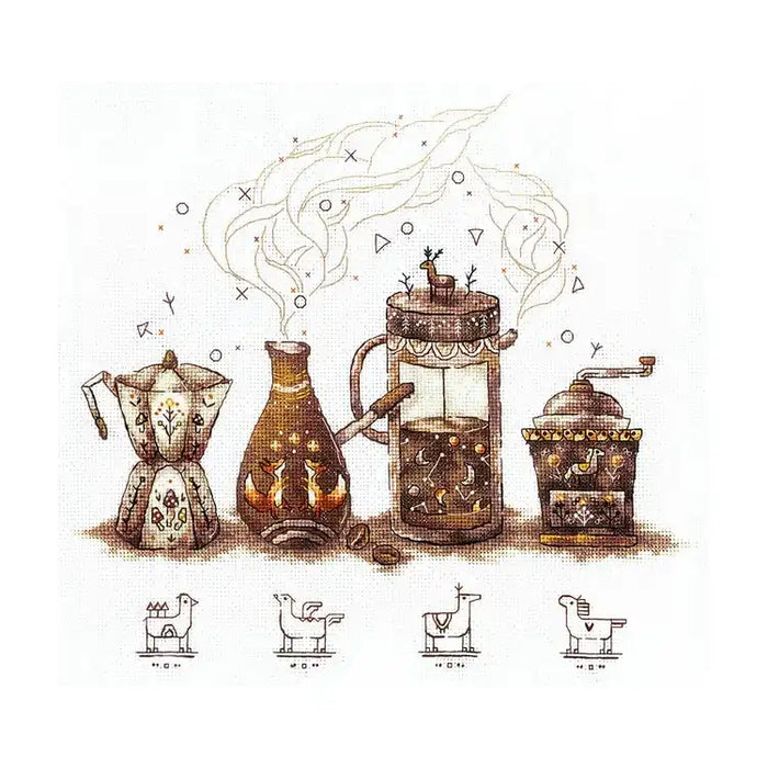 Cross Stitch Kit Andriana - COFFEE LOVERS SANTS-09