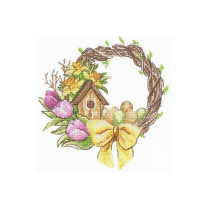 Cross Stitch Kit Andriana - Spring wreath, S-36