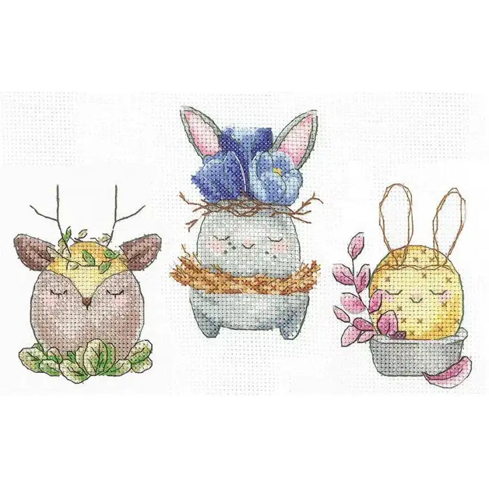 Cross Stitch Kit Andriana - SPRING TRIO (SET OF 3) SANV-45