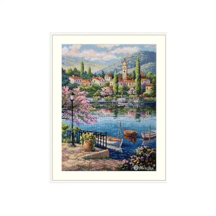Cross Stitch Kit Merejka - VILLAGE LAKE AFTERNOON SK204