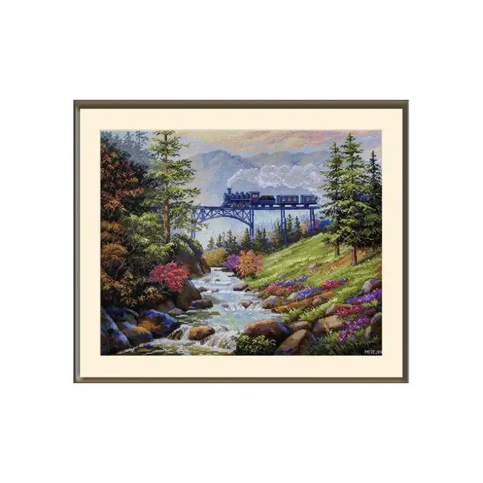 Cross Stitch Kit Merejka - MOUNTAIN RAILWAY SK205