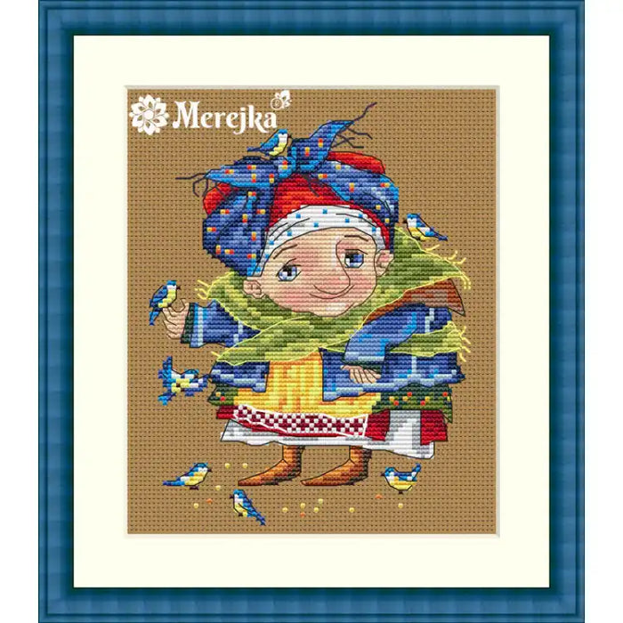 Cross Stitch Kit Merejka - BLUE TITMOUSE SK50