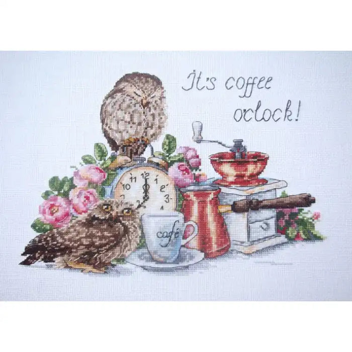 Cross Stitch Kit Merejka - ITÕS COFFEE O'CLOCK SK83
