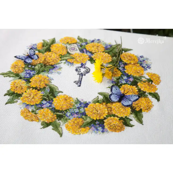 Cross Stitch Kit Merejka - DANDELION WREATH SK97