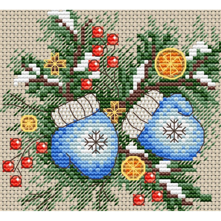 Cross Stitch Kit MP Studia - Warm mittens, SM-629