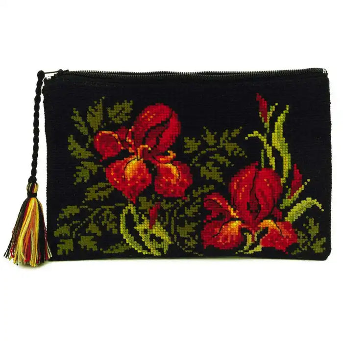 Cross Stitch Kit Riolis - COSMETIC BAG IRISES SR1679AC