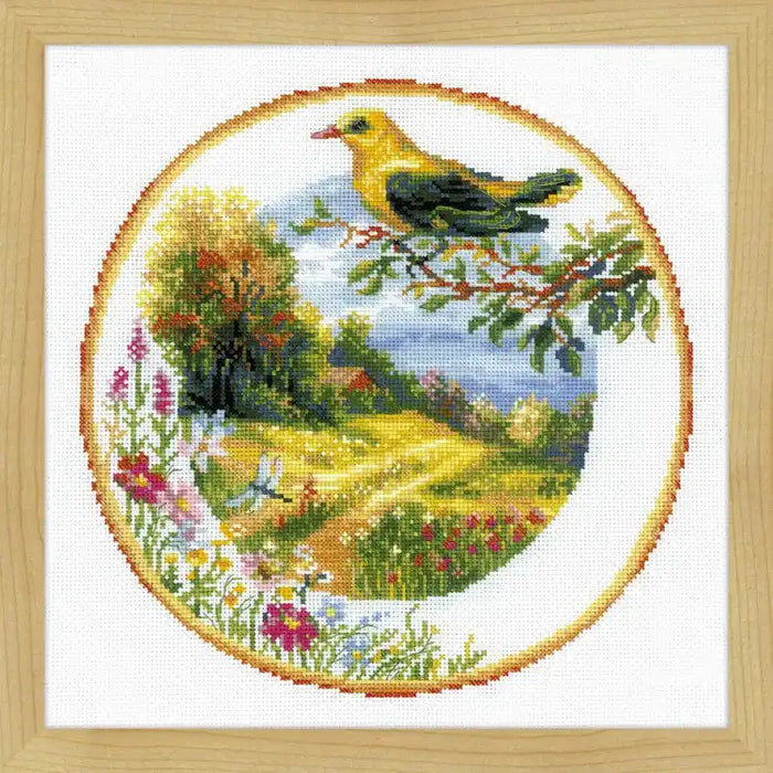 Cross Stitch Kit Riolis - PLATE WITH ORIOLE SR1693