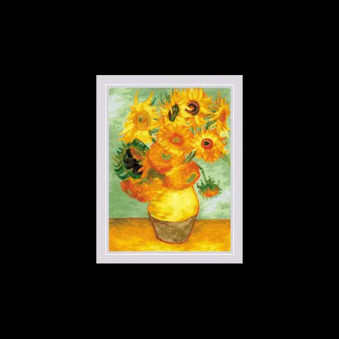 Cross Stitch Kit Riolis - SUNFLOWERS" BASED ON THE PAINTING BY W. VAN GOGH" (2032) SR2032