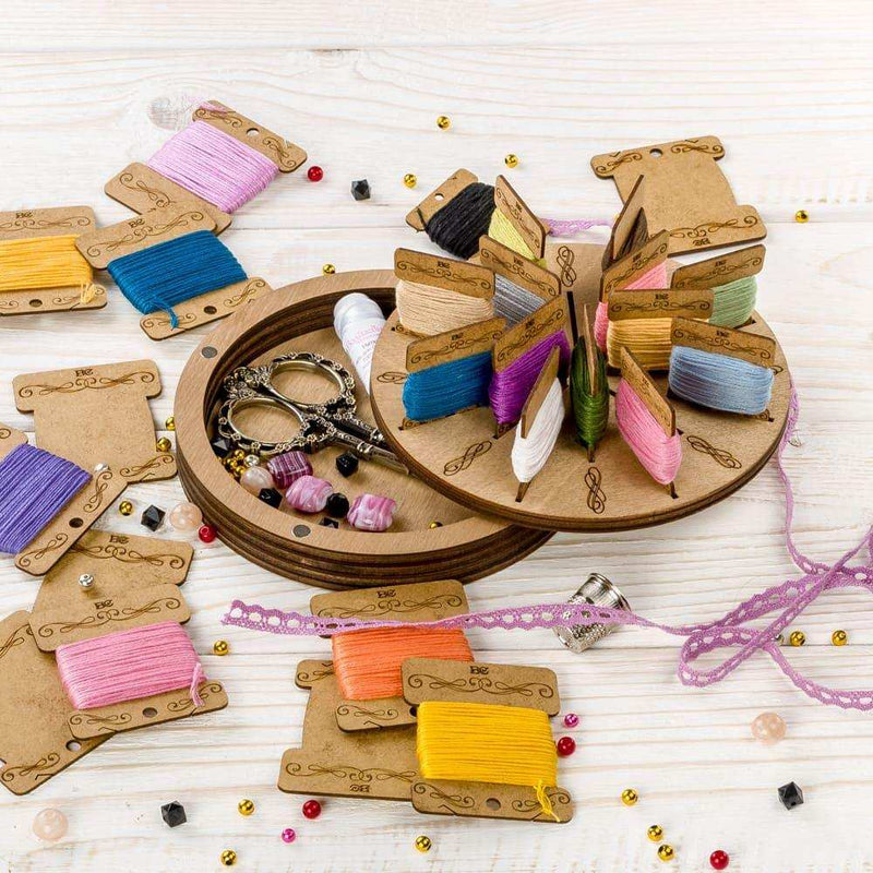 Storage Box for handcraft and 18 bobbins included Wonderland Crafts Organizer Box - HobbyJobby