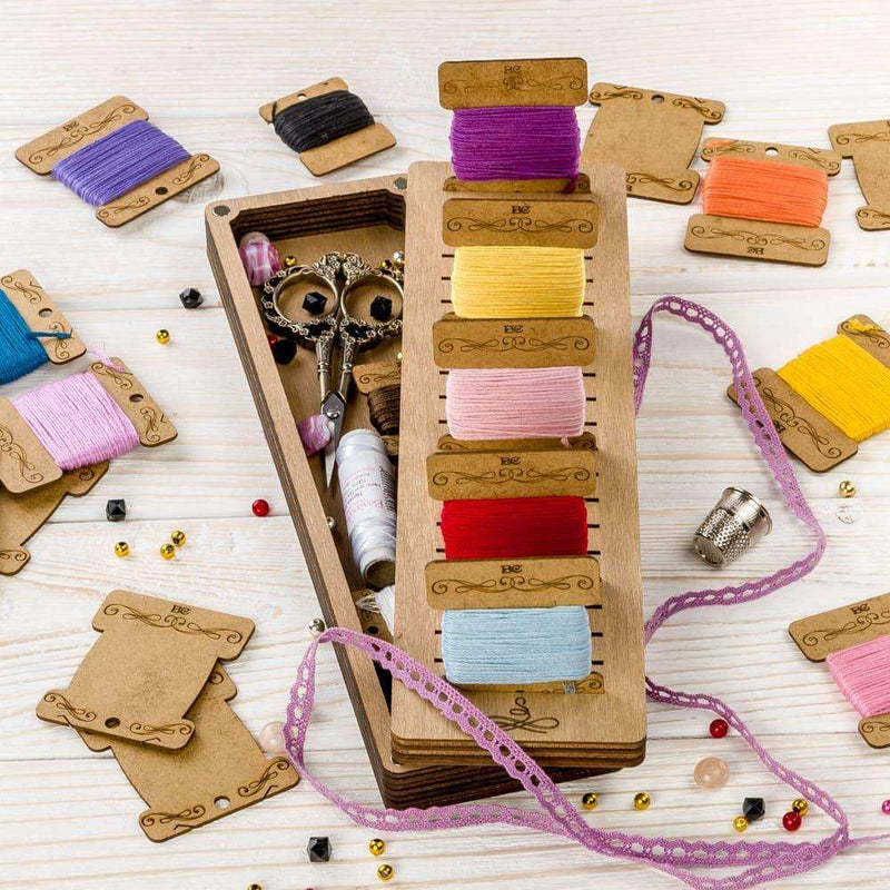 Storage Box for handcraft and 23 bobbins included Wonderland Crafts Organizer Box - HobbyJobby