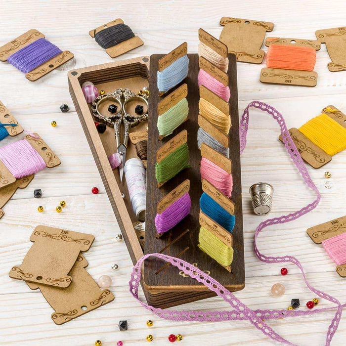 Storage Box for handcraft and 28 bobbins included Wonderland Crafts Organizer Box - HobbyJobby